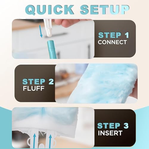 MAXOSHINE Disposable Microfiber Feather Duster for Home Cleaning with 5 Refills-Multipurpose Dusting Brush with Bendable Head Ideal for Cleaning AC Vents Car Blinds Furniture Hard-to-Reach Gaps - Image 5