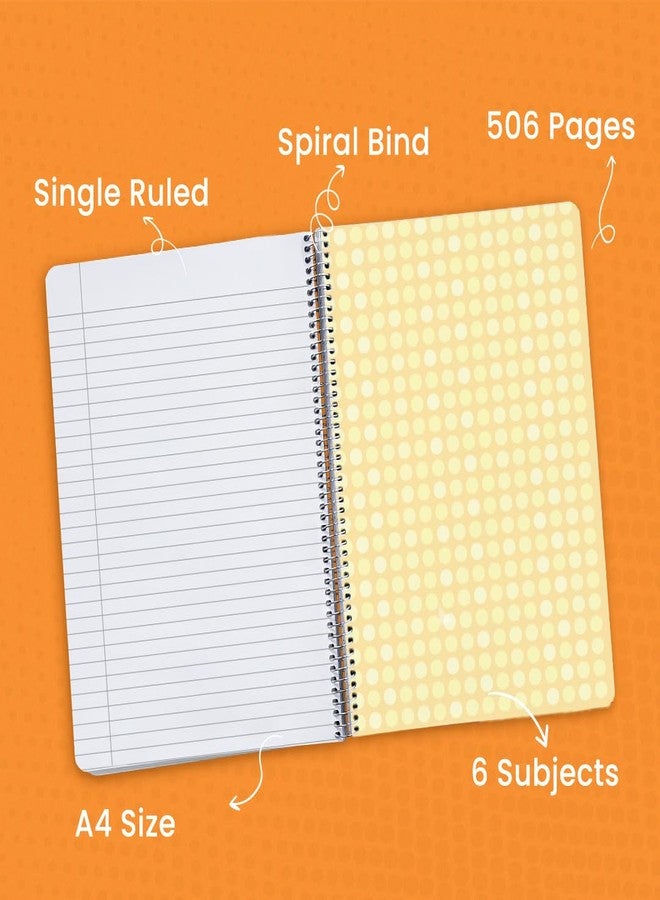 Classmate Pulse 6 Subject Spiral Notebook - Pack of 1 | Single Line | 500 Pages | A4-29.7cm x 21.0cm | Attractive Cover Designs | Soft Cover | Ideal for College Students and Professionals - Image 2