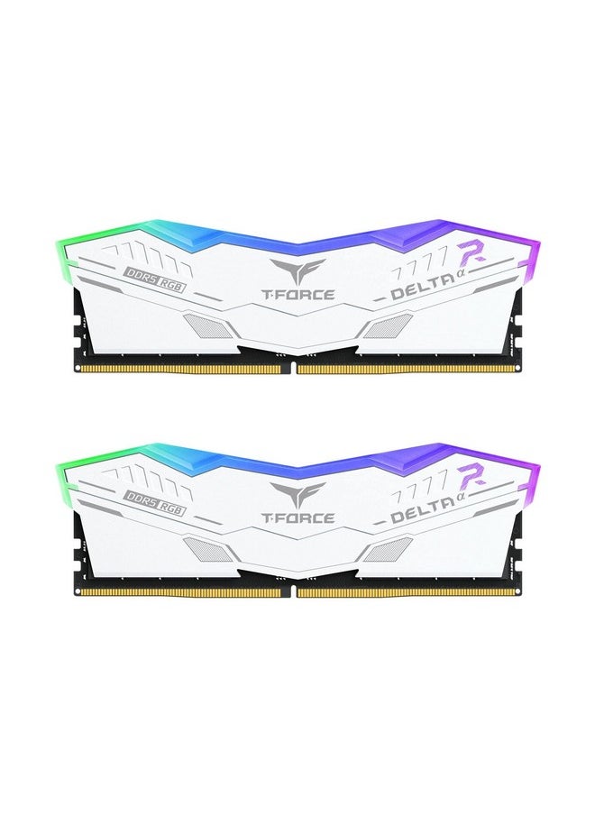 TeamGroup - TeamGroup T-Force Delta RGB 16GB 6000MHz (6000MT/s) CL38 White DDR5 Desktop Gaming Memory, Metal Heatsink, ARGB Sync, ECC, XMP 3.0/EXPO, Compatible With Intel/AMD CPU, High Performance Low Latency RAM - Image 1