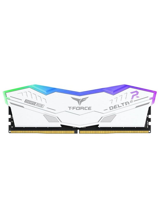TeamGroup - TeamGroup T-Force Delta RGB 16GB 6000MHz (6000MT/s) CL38 White DDR5 Desktop Gaming Memory, Metal Heatsink, ARGB Sync, ECC, XMP 3.0/EXPO, Compatible With Intel/AMD CPU, High Performance Low Latency RAM - Image 1
