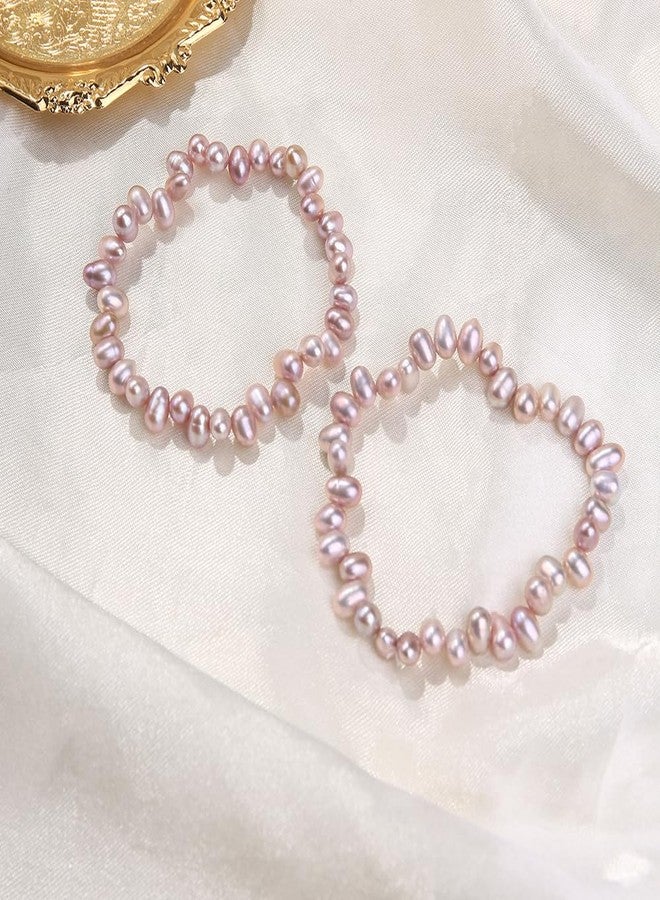 MilkyWay Freshwater Cultured Pearl Bracelet for Women,Handmade Natural Pearl Bracelets White Pearl Wrist Bracelets Bridesmaid Bridal Wedding Jewelry Gifts (Pearl 6-7mm Length:18 cm) - Image 4