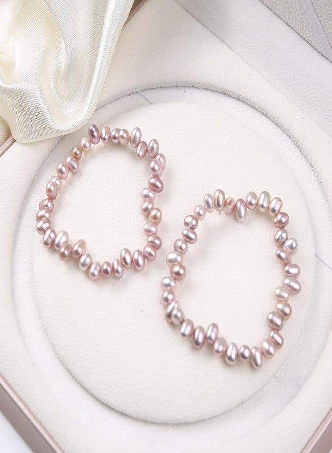 MilkyWay Freshwater Cultured Pearl Bracelet for Women,Handmade Natural Pearl Bracelets White Pearl Wrist Bracelets Bridesmaid Bridal Wedding Jewelry Gifts (Pearl 6-7mm Length:18 cm) - Image 3