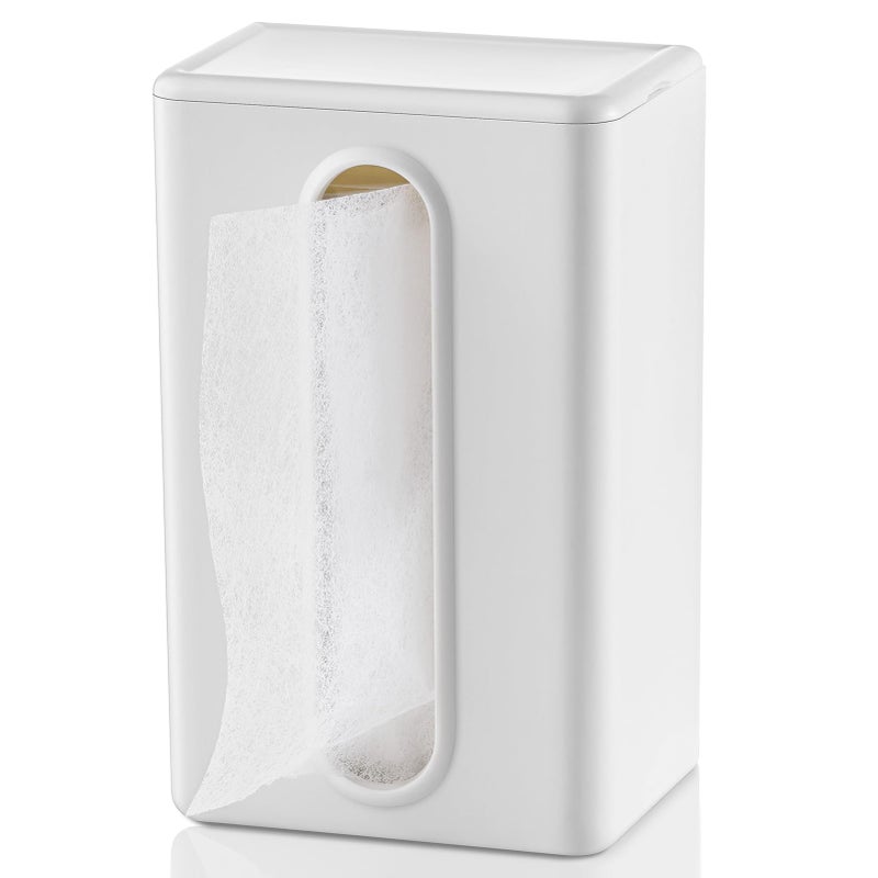 SUBEKYU Magnetic Dryer Sheet Holder for Laundry Room, Dryer Sheet Container ,Dryer Sheet Dispenser,Wall Dryer Sheet Box for Laundry Organization and Storage,Plastic Fabric Sheet Holder with Lid,Cream White - Image 1