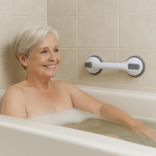 CIVJET 2 Pack Grab Bars for Bathtubs and Showers, Shower Handles for Elderly Seniors bar Safety 500 lbs Walls Handicap Heavy Duty Holder Hooks to Lift Large Tile Glass Suction Cups Tool - Image 5