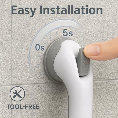 CIVJET 2 Pack Grab Bars for Bathtubs and Showers, Shower Handles for Elderly Seniors bar Safety 500 lbs Walls Handicap Heavy Duty Holder Hooks to Lift Large Tile Glass Suction Cups Tool - Image 3