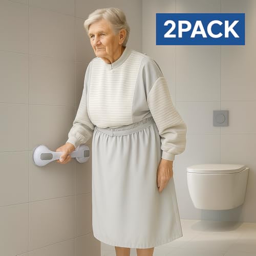 CIVJET 2 Pack Grab Bars for Bathtubs and Showers, Shower Handles for Elderly Seniors bar Safety 500 lbs Walls Handicap Heavy Duty Holder Hooks to Lift Large Tile Glass Suction Cups Tool - Image 2