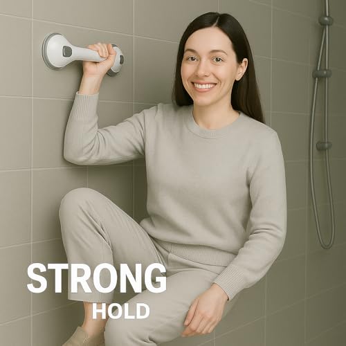 CIVJET 2 Pack Grab Bars for Bathtubs and Showers, Shower Handles for Elderly Seniors bar Safety 500 lbs Walls Handicap Heavy Duty Holder Hooks to Lift Large Tile Glass Suction Cups Tool - Image 4