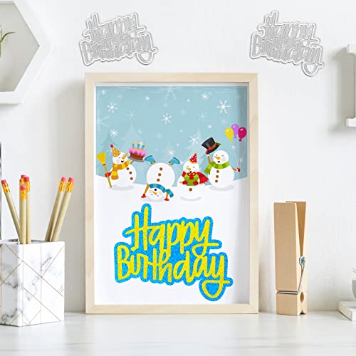MIKIMIQI Birthday Metal Cutting Dies Stencil, MIKIMIQI DIY Craft Metal Scrapbooking Dies Cuts Handmade Happy Birthday Embossing Stencils Template for Card Scrapbooking Craft Paper Decor - Image 3