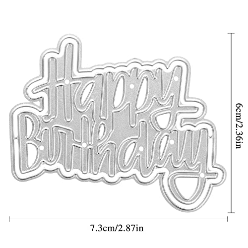 MIKIMIQI Birthday Metal Cutting Dies Stencil, MIKIMIQI DIY Craft Metal Scrapbooking Dies Cuts Handmade Happy Birthday Embossing Stencils Template for Card Scrapbooking Craft Paper Decor - Image 2