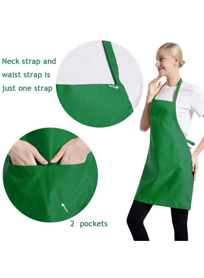 TSD STORY TSD STORY Total 15 PCS Mixed Plain Color Bib Aprons Bulk for Women Men Adult with 2 Front Pockets Chef Cooking Painting Baking(12colours,15pcs)  - Image 3