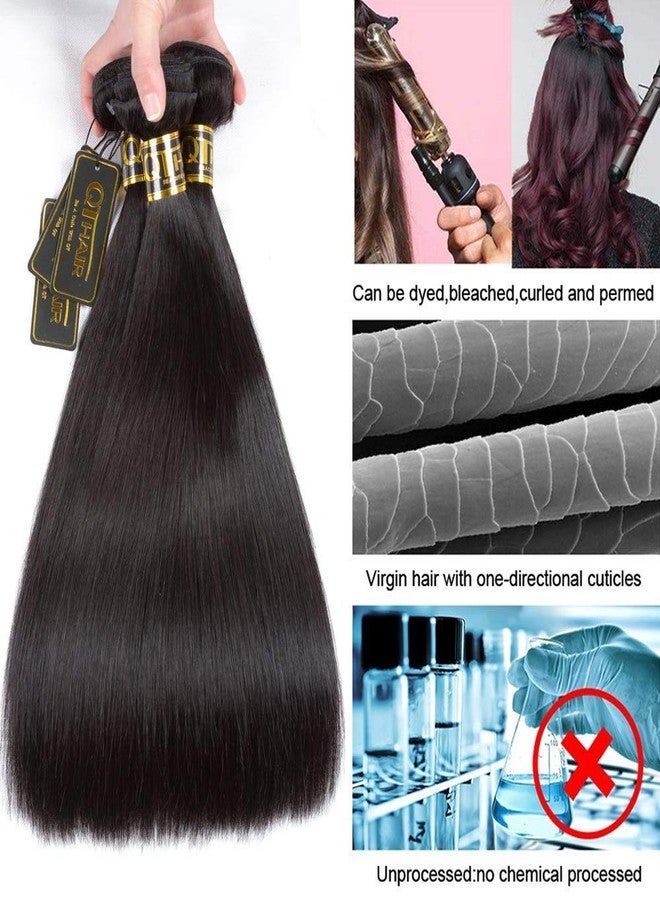 QTHAIR 16A Indian Straight Virgin Hair 100% Unprocessed Straight Human Hair Weave for All Women (30", Indian Hair) - Image 2