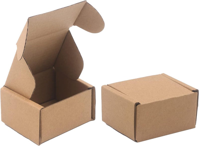 MALANI STORES Corrugated Box Packing box 5.5X3X1.5 inch auto lock mailer corrugated brown boxes - 3 ply Pack of -50 - Image 2