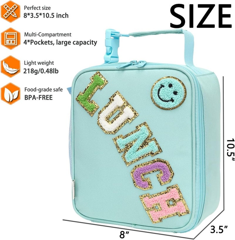 GYEUKHAM Insulated Lunch Bag for Women girl Teen large Insulated Lunch Bag,Kids Lunch Bag,Large Reusable Cute Cooler Bag for School Work Picnic,Baby Green - Image 3