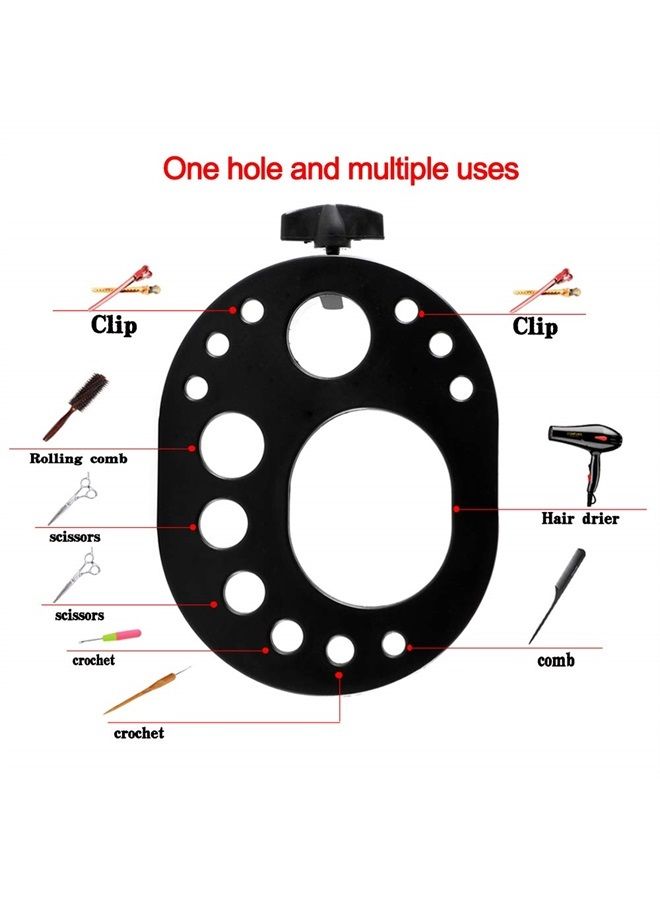 AliLeader Wig Tray for Tripod Caddy Tray for Wig Stand Adjustable Multifunctional Tray for Hairdressing (Black) - Image 2