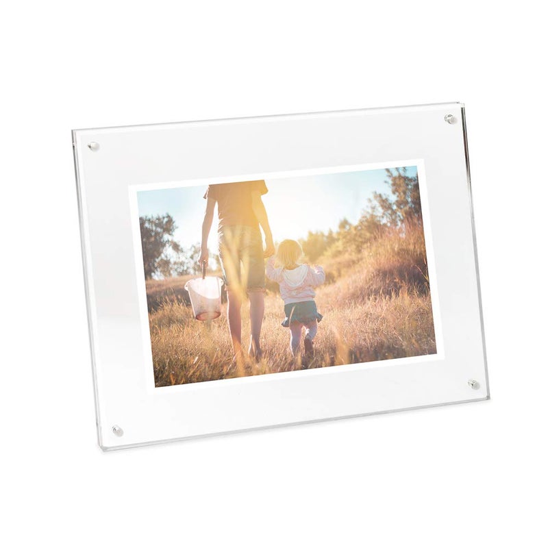 Isaac Jacobs 4â€ x 6â€ Clear Plain Acrylic Picture Frame, Magnetic Photo Frame, Made for Tabletop Display with Two-Way Easel - Image 4