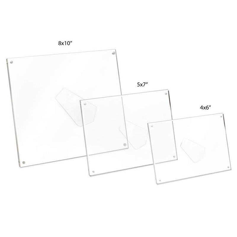Isaac Jacobs 4â€ x 6â€ Clear Plain Acrylic Picture Frame, Magnetic Photo Frame, Made for Tabletop Display with Two-Way Easel - Image 5