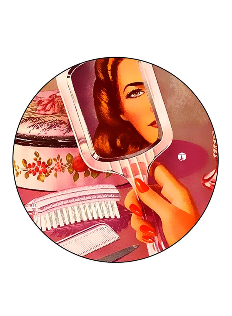 RKN Vintage Art Printed Fridge Magnet  Round  Multicolour - Image 2