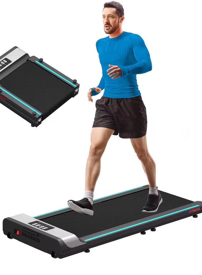 RH Foldable blue treadmill for home use max load weight 120 kg with speed 1-8 km per hour easy to use with smart screen and protection pad - Image 1