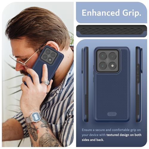 TUDIA MergeGrip [Military Grade] for Xiaomi 14T Pro 5G Case (2024) - [Drop Tested] Dual Layer Shockproof Slim Heavy Duty Tough Protective Phone Cases Cover (Indigo Blue, Magsafe Compatible) - Image 5
