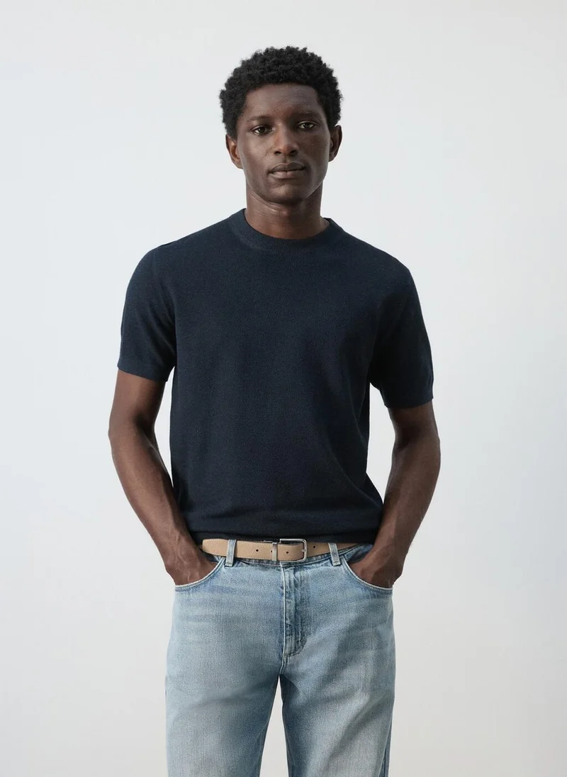 Mango Man Cotton fine-knit t-shirt