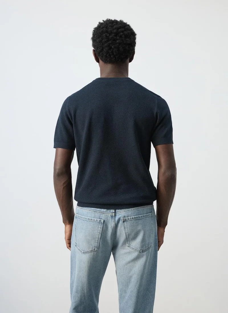Mango Man Cotton fine-knit t-shirt