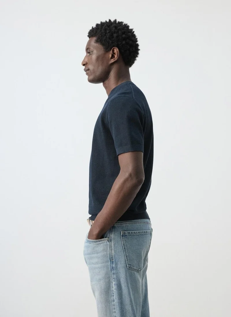 Mango Man  Cotton fine-knit t-shirt for Men | Best Price UAE
