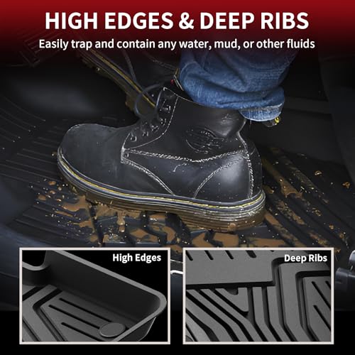LASFIT Floor Mats for Honda Accord Sedan 2018 2019 2020 2021 2022 (Include Hybrid Models), All Weather TPE Custom Fit Floor Liners,1st and 2nd Row, Black - Image 3