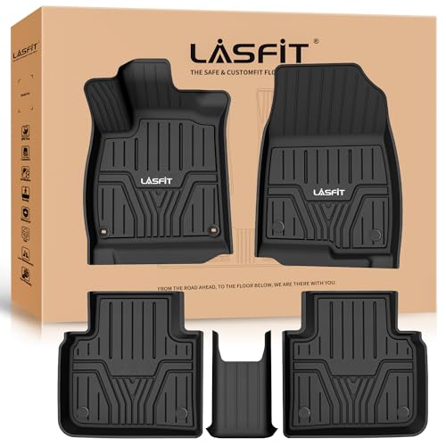 LASFIT Floor Mats for Honda Accord Sedan 2018 2019 2020 2021 2022 (Include Hybrid Models), All Weather TPE Custom Fit Floor Liners,1st and 2nd Row, Black - Image 1