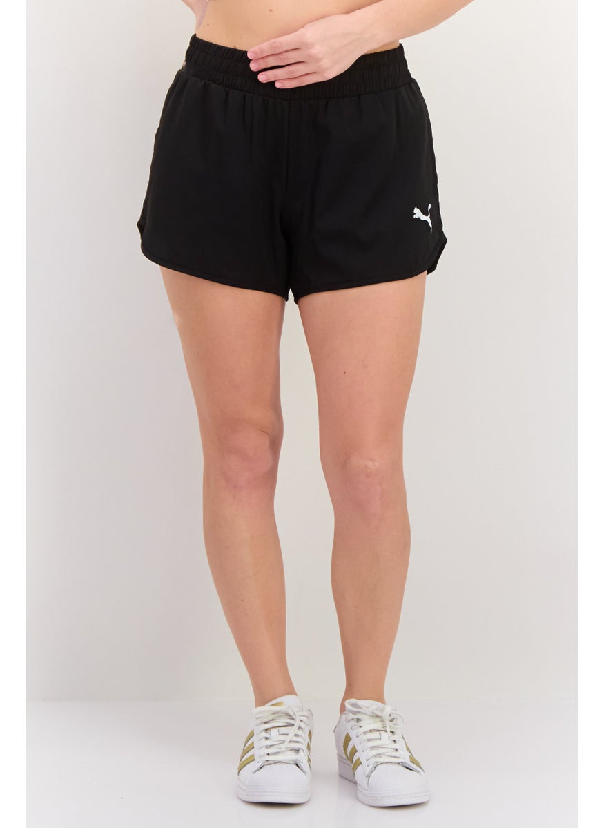 PUMA Women Regular Fit Brand Logo Training Shorts, Black  - Image 1