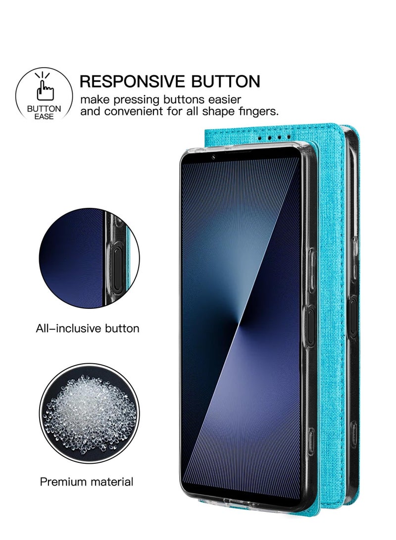 general Compatible with Sony Xperia 1 VII (7th Gen) 2025 Case, Flip Folio Wallet Case Slim PU Leather Case ID Credit Card Slots Kickstand Magnetic Closure TPU Bumper Cover - Image 4