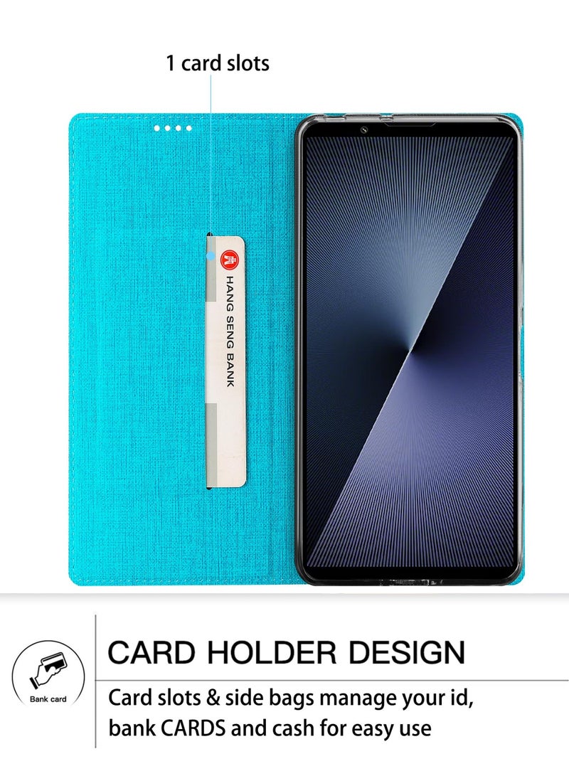 general Compatible with Sony Xperia 1 VII (7th Gen) 2025 Case, Flip Folio Wallet Case Slim PU Leather Case ID Credit Card Slots Kickstand Magnetic Closure TPU Bumper Cover - Image 2