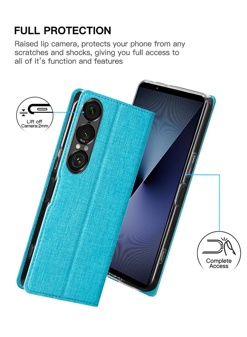 general Compatible with Sony Xperia 1 VII (7th Gen) 2025 Case, Flip Folio Wallet Case Slim PU Leather Case ID Credit Card Slots Kickstand Magnetic Closure TPU Bumper Cover - Image 5