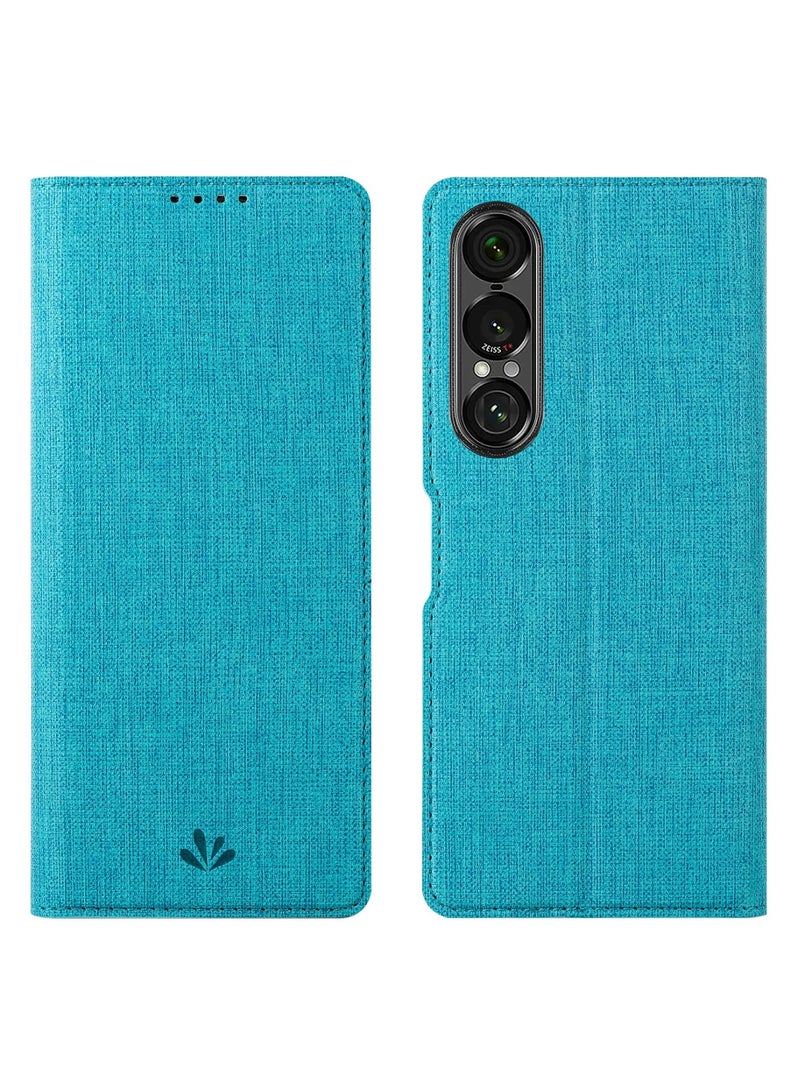 general Compatible with Sony Xperia 1 VII (7th Gen) 2025 Case, Flip Folio Wallet Case Slim PU Leather Case ID Credit Card Slots Kickstand Magnetic Closure TPU Bumper Cover - Image 1