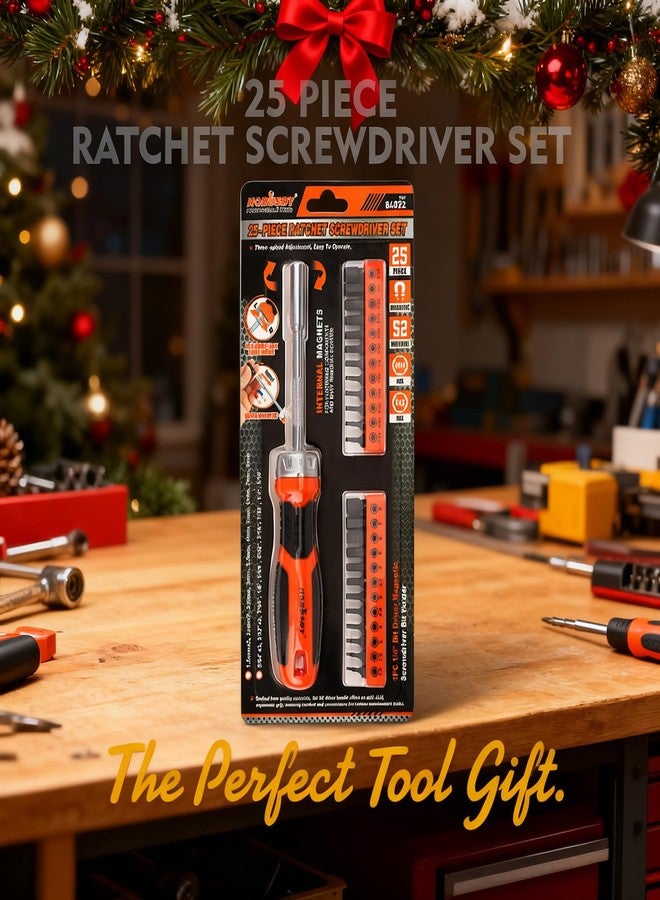 HORUSDY 25-Piece Hex Screwdriver Bit Set | Metric and SAE Hex Bit Set 1/4 inch Ratcheting Magnetic Bit Driver - Image 2
