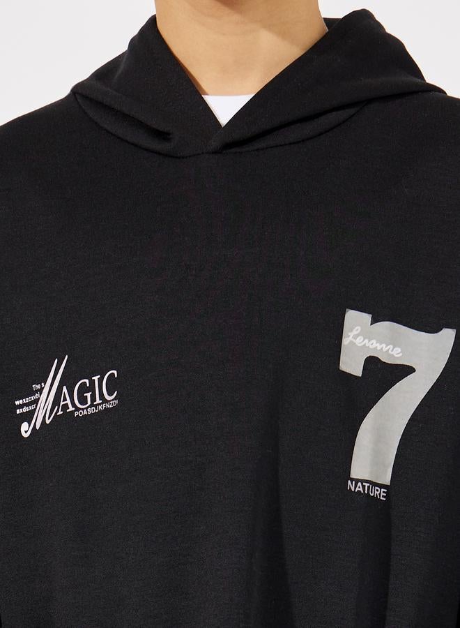 Styli Graphic Print Pocket Front Hoodie  - Image 3