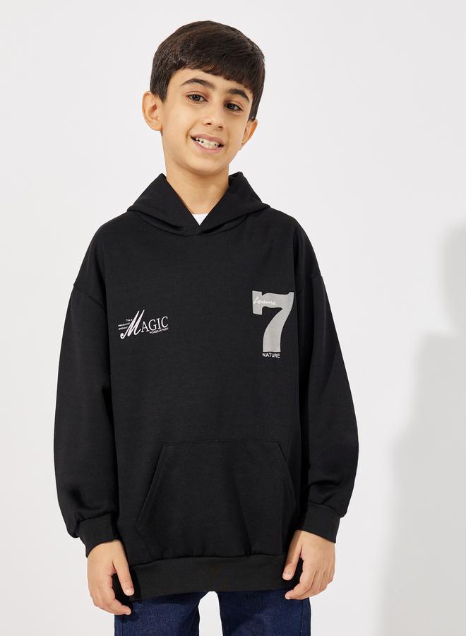 Styli Graphic Print Pocket Front Hoodie  - Image 1