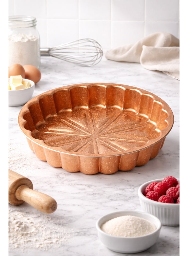 ايدا قالب خبز دائري غير لاصق بتصميم مموّج – مثالي للكيك، الكيش، التارت والفطائر - Image 2