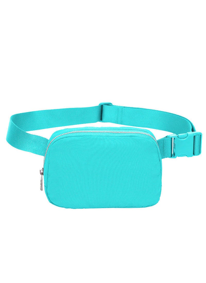 Generic Unisex Nylon Outdoor Sports Running Bag Waterproof Crossbody Chest Pack For Men And Women Lulu Same Style Waist Bag Lake Blue 