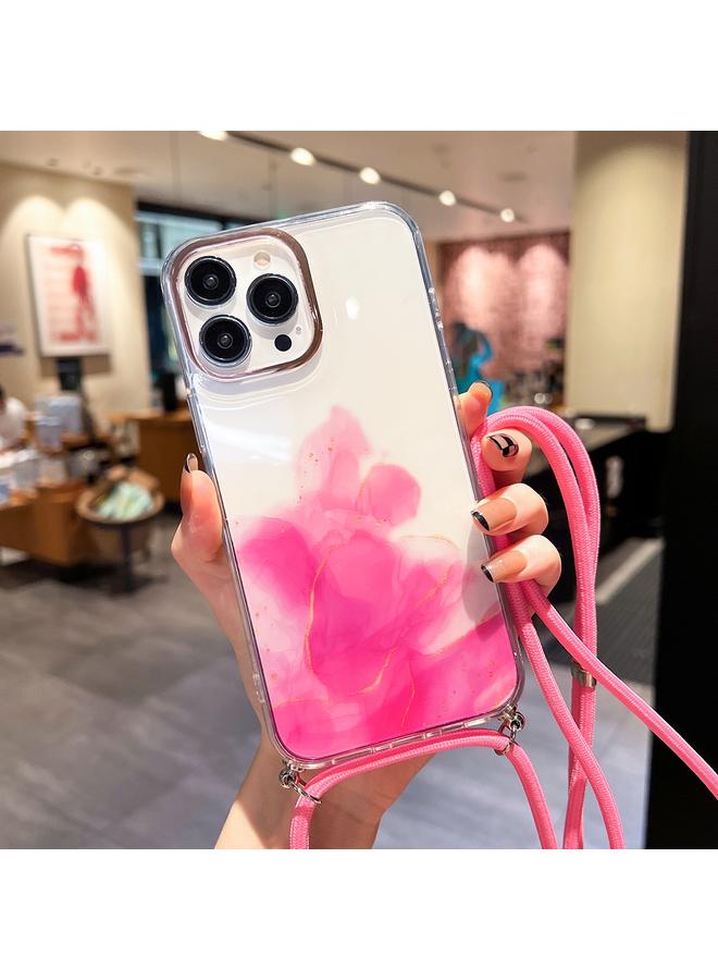 Zaboon Case For iPhone 12 Gold Halo Marble Pattern Lanyard Phone Case - Image 1