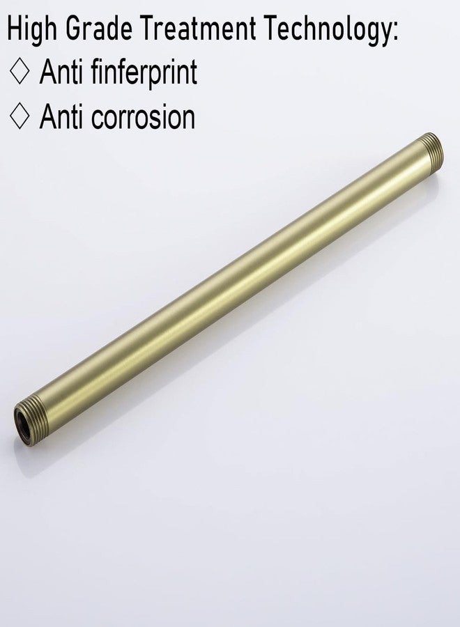 راندم ذراع دش عشوائي مع شفة، ذهبي، 12 بوصة، ذراع تمديد رأس دش مثبت على السقف، ذراع مستقيمة مثبتة على السقف لرأس دش ثابت، ذهبي مصقول. RD91038-12BG - Image 4