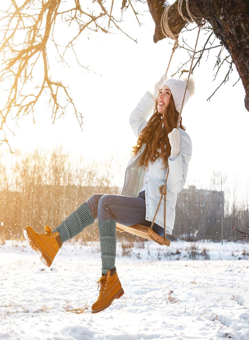 SYOSI Leg Warmers For Women 2 Pairs Winter Ribbed Knit Leg Warmers 80s Toeless Ballet Leg Warmers For Girls Dance Yoga Dance Leg Sleeves Sports Protective Leg Warmers Foot Warm Yoga Socks - Image 5