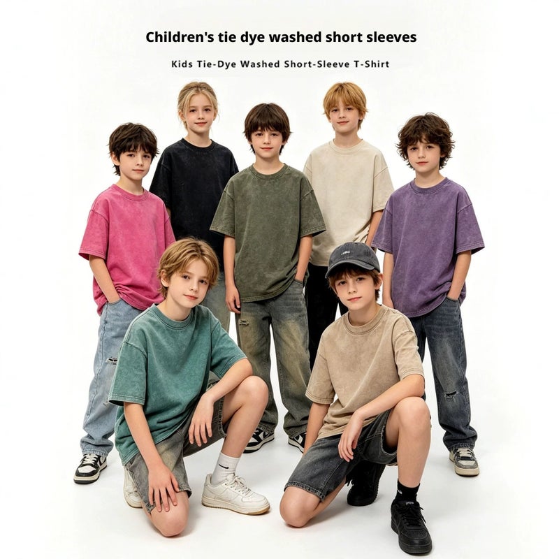 Kids Washed Cotton T-Shirt - Image 2