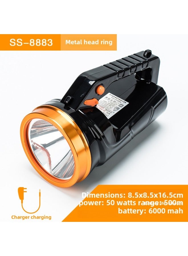 Strong Light Led High Power Portable Searchlight Patrol Special Forces Fire Outdoor Flood Control Camping Long-range High Brightness-Color:8883 Lithium Battery ]  - Image 1