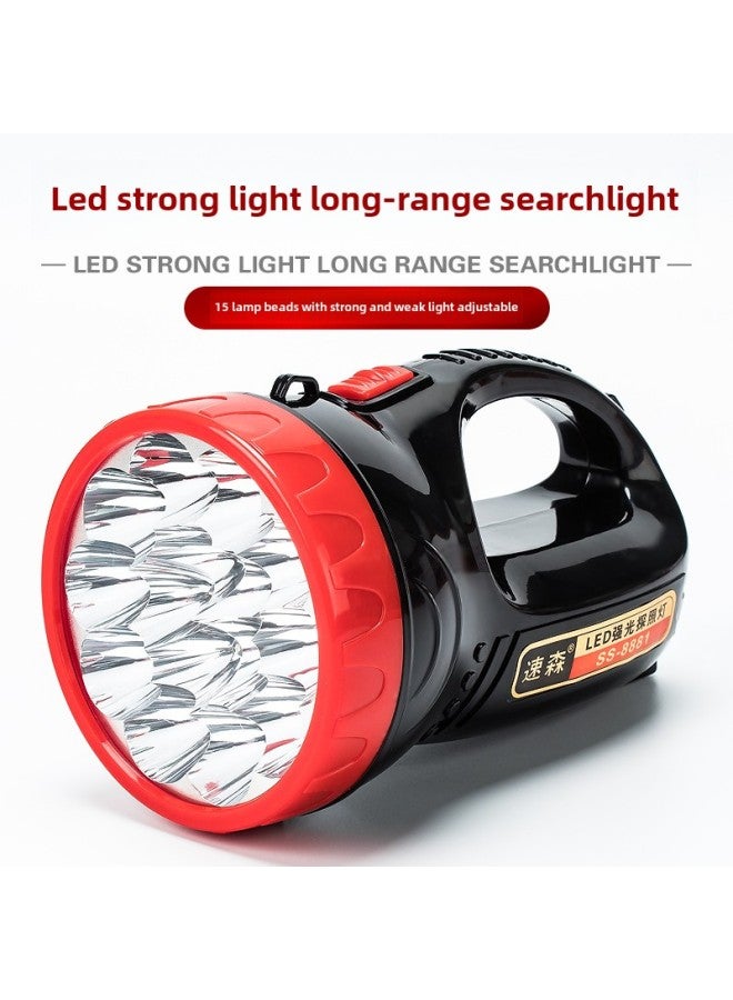 Strong Light Led High Power Portable Searchlight Patrol Special Forces Fire Outdoor Flood Control Camping Long-range High Brightness-Color:8883 Lithium Battery ]  - Image 3