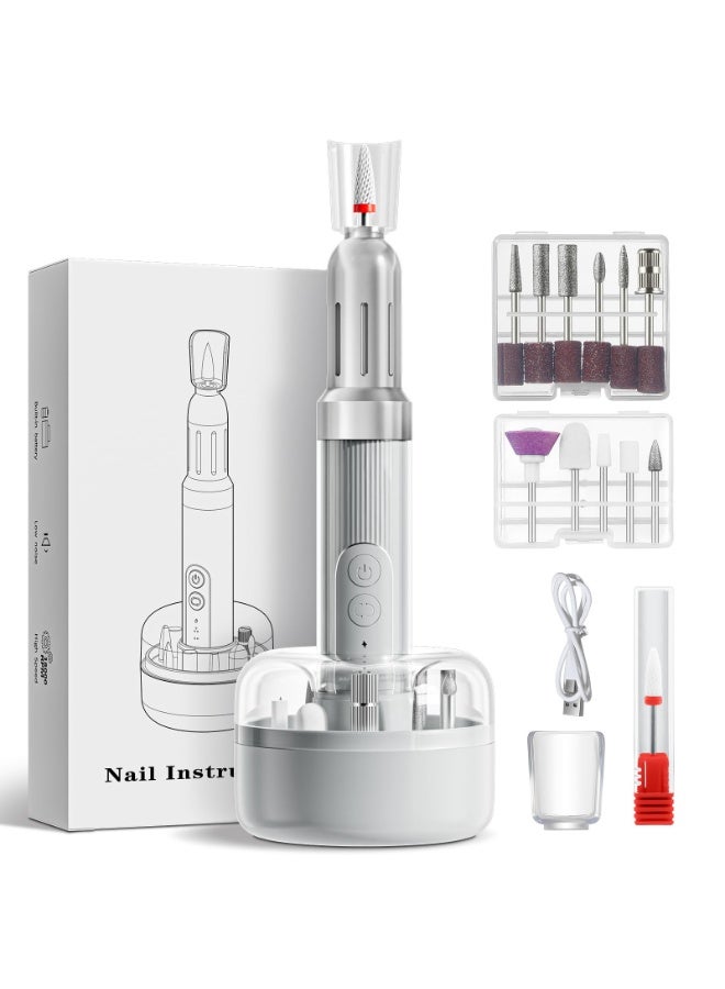 Bukela Professional Cordless Electric Nail File Kit with 12 Bits, 6 Speeds, Rechargeable Base - Portable Manicure Tool for Acrylic Gel Nails, Perfect for Women, Salon and Home Use - Image 1