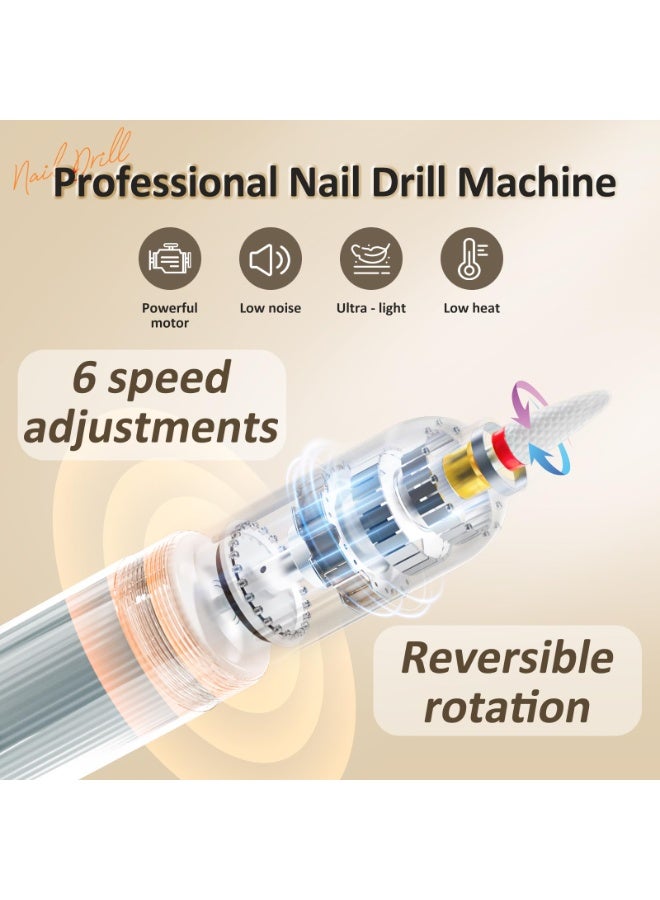 Bukela Professional Cordless Electric Nail File Kit with 12 Bits, 6 Speeds, Rechargeable Base - Portable Manicure Tool for Acrylic Gel Nails, Perfect for Women, Salon and Home Use - Image 4