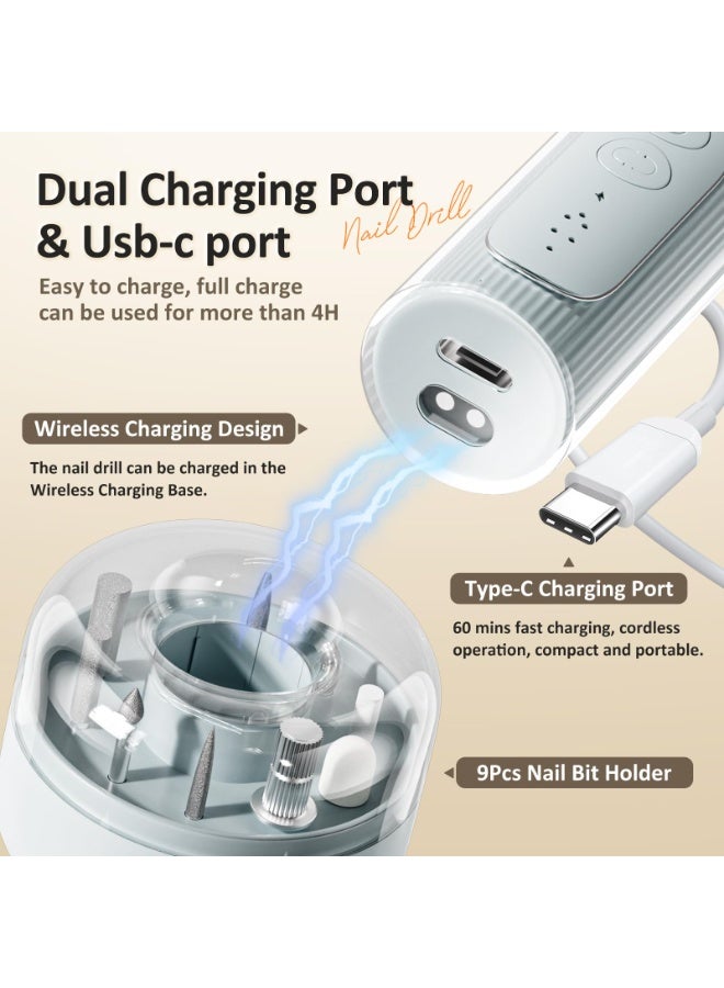 Bukela Professional Cordless Electric Nail File Kit with 12 Bits, 6 Speeds, Rechargeable Base - Portable Manicure Tool for Acrylic Gel Nails, Perfect for Women, Salon and Home Use - Image 5