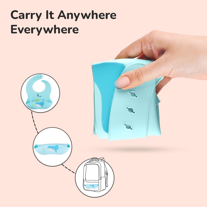 R for Rabbit Safari Silicone Bib for Baby Food Feeding - Image 3