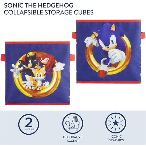 Idea Nuova Sonic the Hedgehog Set of 2 Durable Storage Cubes with Handles 10x10x10 Cubes - Image 3