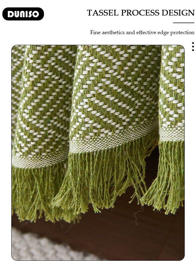 DUNISO Cotton INS Style Fashion Simple 3 Seater Sofa Sliopcover,Washable Soft One-piece Bedding Twill Cutting Sofa Cover,Double-sided With Knitted Tassel Tassel Non-Slip Stain Resistant Couch Cover,Living Room Sofa Blanket For All-season Home Décor  - Image 4